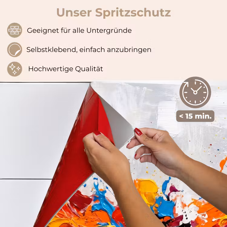 Abstract - Schilderij - Kleurrijk - Dynamisch keuken achterwand spatscherm klein -spatscherm_DE