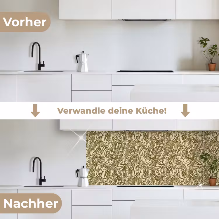 Abstract - Marmer - Groen keuken achterwand 2 middel 871 -voor-na_DE