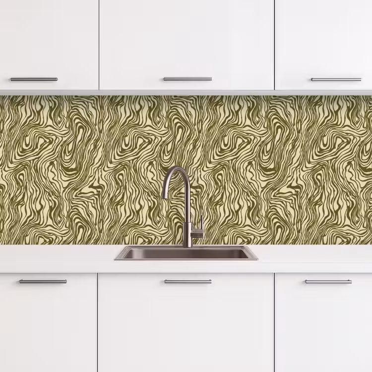 Abstract - Marmer - Groen keuken achterwand 2 middel 871 -3d