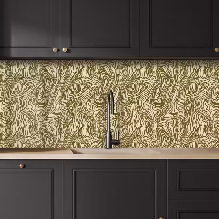 Abstract - Marmer - Groen keuken achterwand 2 middel 871 -sfeer1