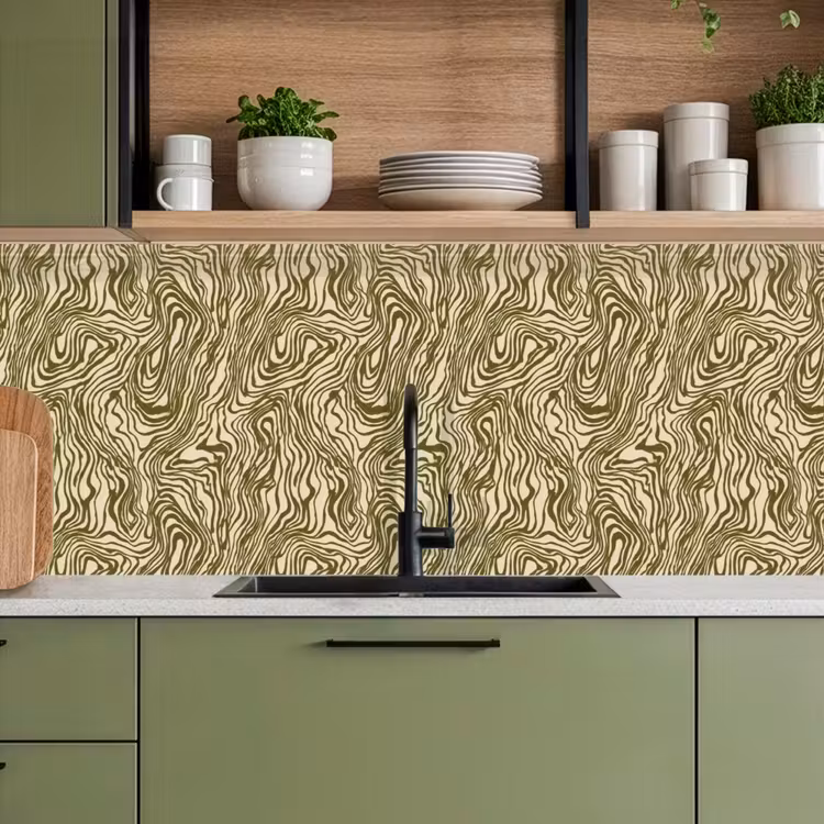 Abstract - Marmer - Groen keuken achterwand 2 middel 871 -sfeer3