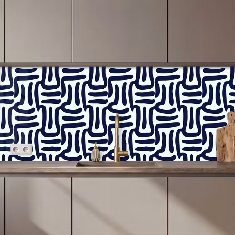 Abstract - Modern - Blauw keuken achterwand 2 middel 871 zz_3dshopping