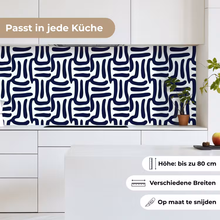 Abstract - Modern - Blauw keuken achterwand 2 middel 871 -sfeer4_DE