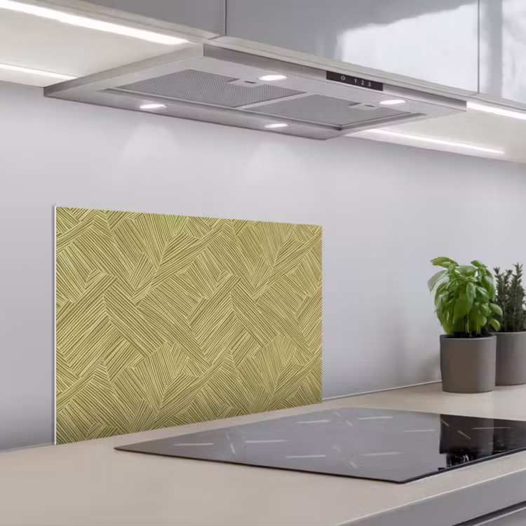 Abstract - Modern - Groen keuken achterwand spatscherm klein 900 -3d_schuin