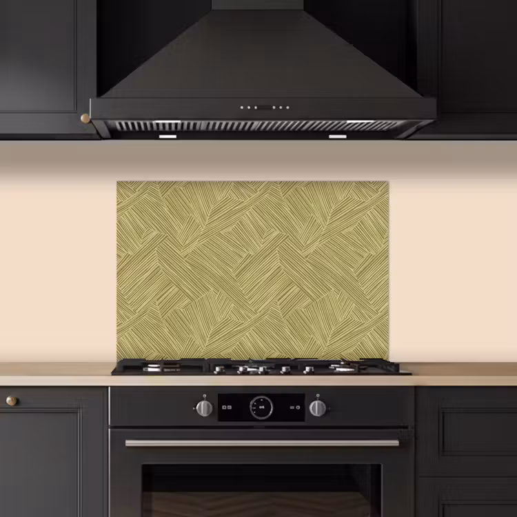 Abstract - Modern - Groen keuken achterwand spatscherm klein 900 -sfeer1