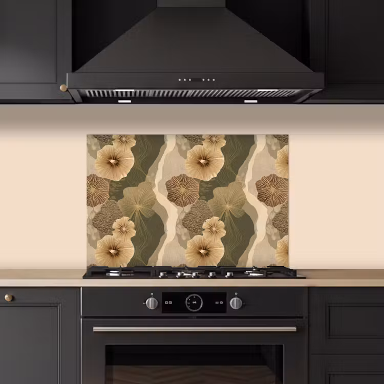 Abstract - Modern - Groen keuken achterwand spatscherm klein 900 -sfeer1