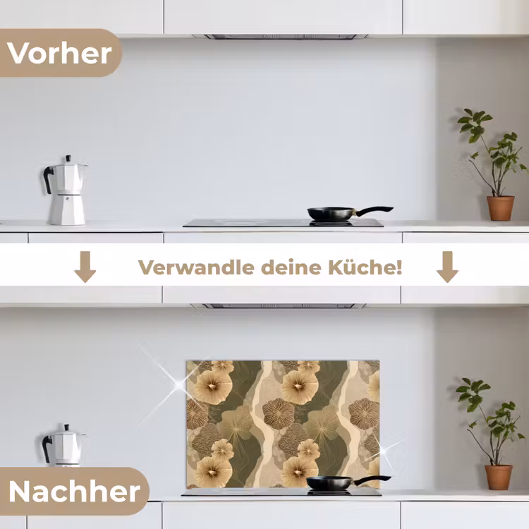 Abstract - Modern - Groen keuken achterwand spatscherm klein 900 -voor_na_DE