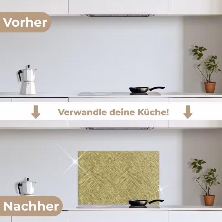 Abstract - Modern - Groen keuken achterwand spatscherm klein 900 -voor_na_DE