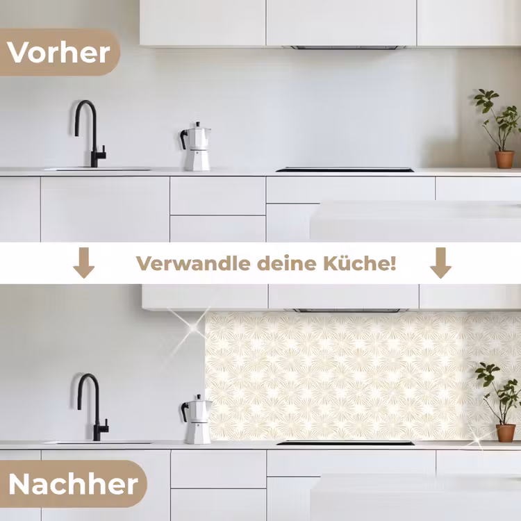 Abstract - Motief - Beige keuken achterwand 2 middel 871 -voor-na_DE
