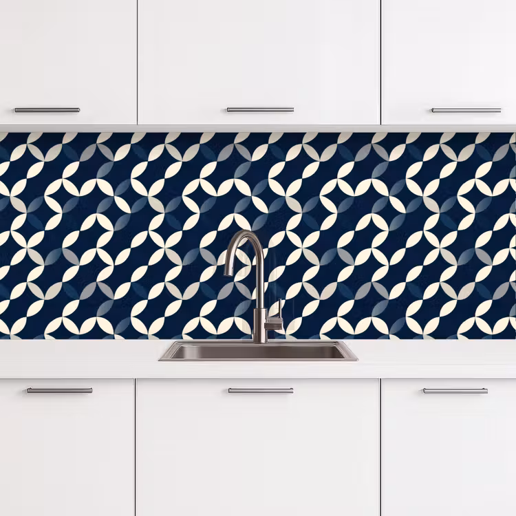 Abstract - Patroon - Blauw keuken achterwand 2 middel 871 -3d