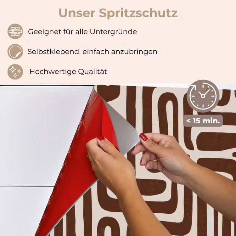 Abstract - Patroon - Bruin keuken achterwand spatscherm klein 900 -spatscherm_DE