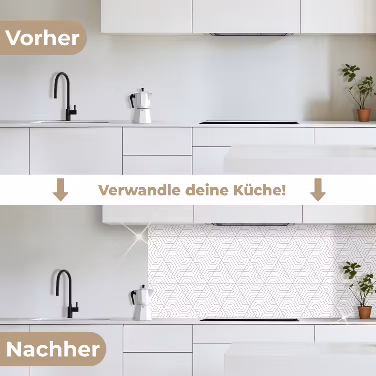 Abstract - Patronen - Design - Driehoek keuken achterwand 2 middel 871 -voor-na_DE
