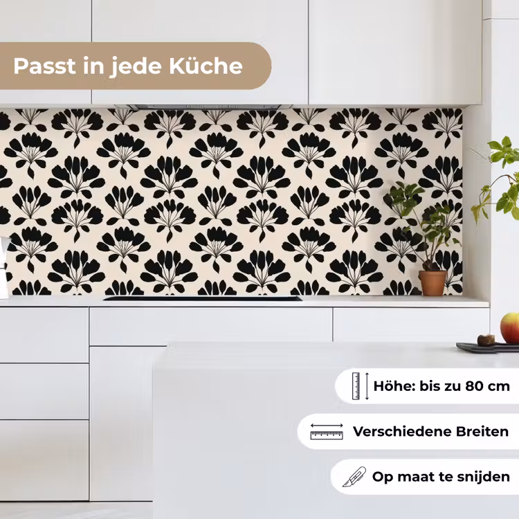 Abstract - Patroon - Zwart keuken achterwand 2 middel 871 -sfeer4_DE