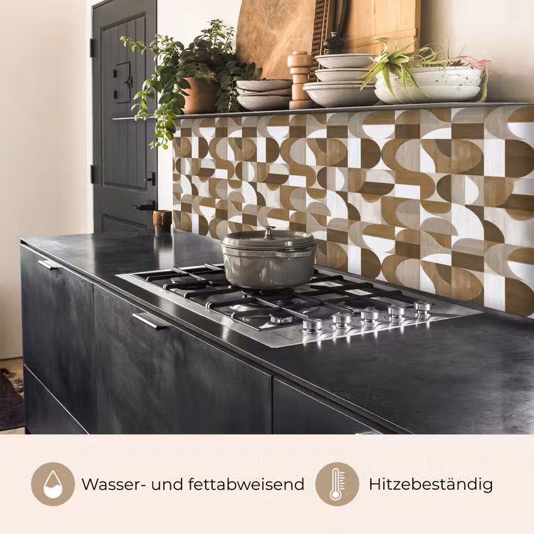 Abstract - Retro - Bruin keuken achterwand 2 middel 871 -usp_DE