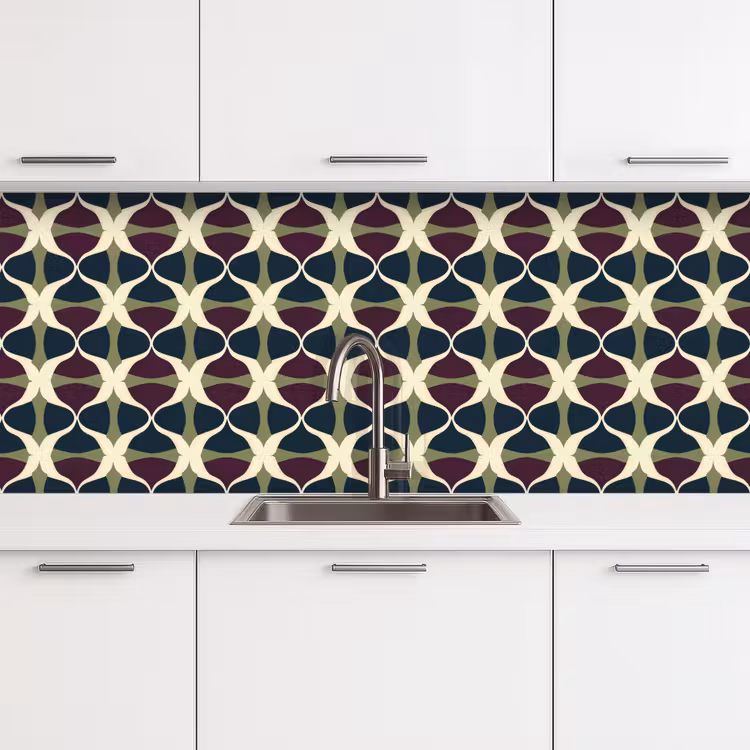 Abstract - Retro - Kleurrijk keuken achterwand 2 middel 871 -3d