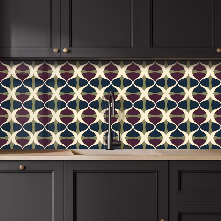 Abstract - Retro - Kleurrijk keuken achterwand 2 middel 871 -sfeer1