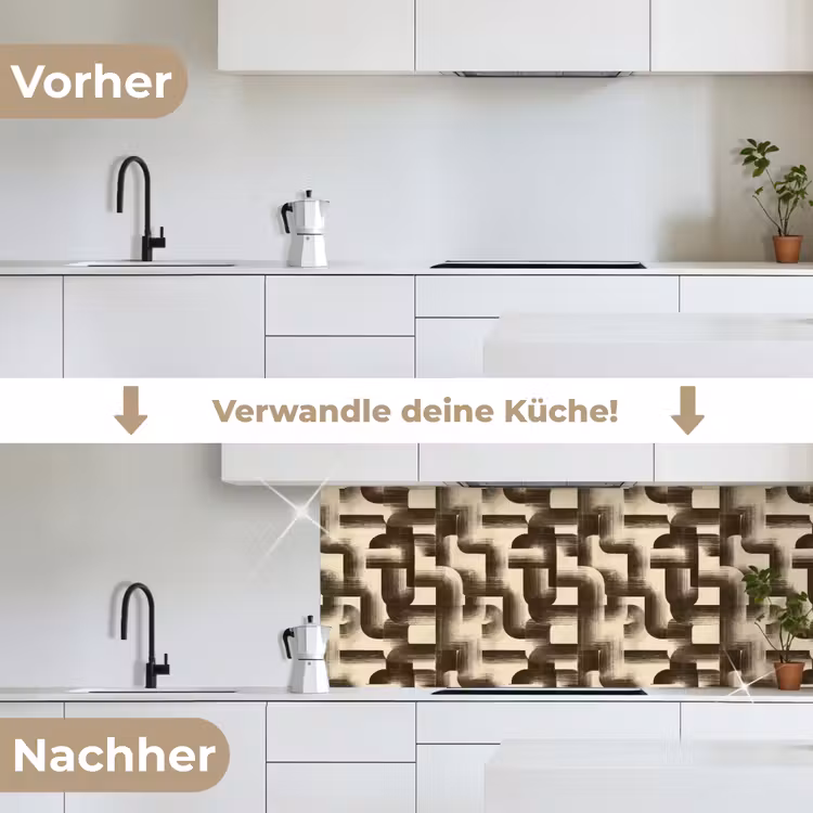 Abstract - Retro - Zwart keuken achterwand 2 middel 871 -voor-na_DE