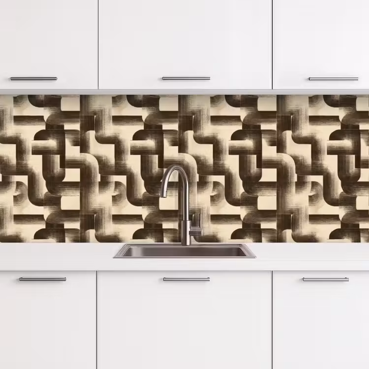 Abstract - Retro - Zwart keuken achterwand 2 middel 871 -3d