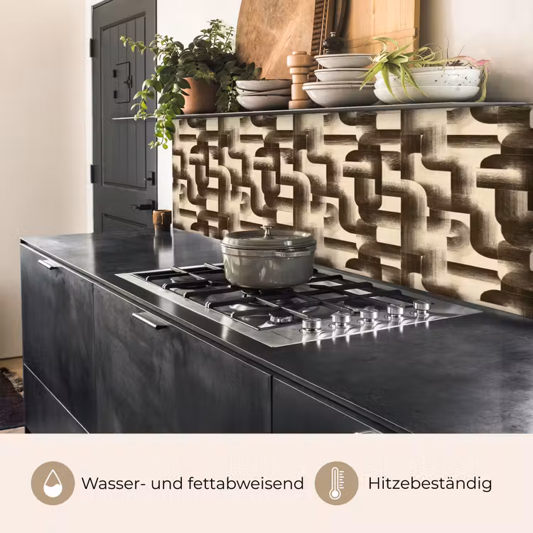 Abstract - Retro - Zwart keuken achterwand 2 middel 871 -usp_DE