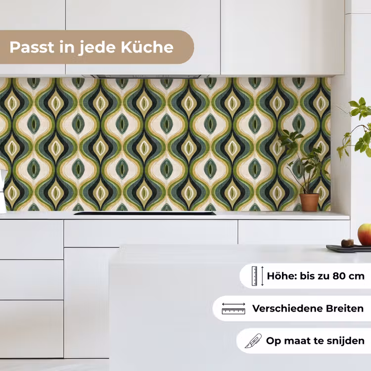 Abstract - Ritmisch - Groen keuken achterwand 2 middel 871 -sfeer4_DE