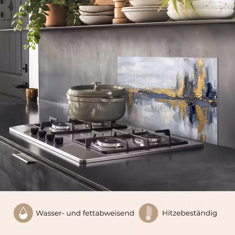 Abstract - Structuur - Goud - Grijs - Modern keuken achterwand spatscherm klein -usp_DE