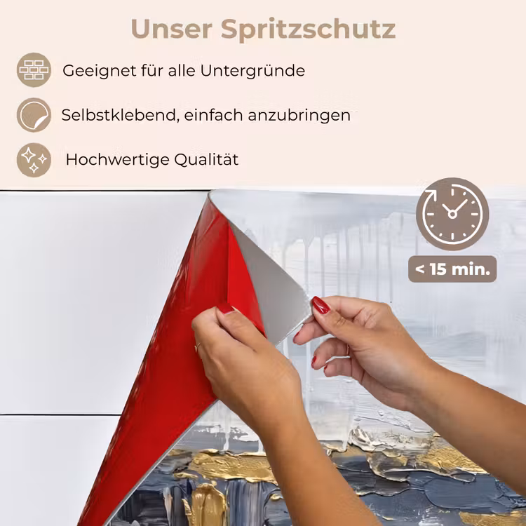 Abstract - Structuur - Goud - Grijs - Modern keuken achterwand spatscherm klein -spatscherm_DE
