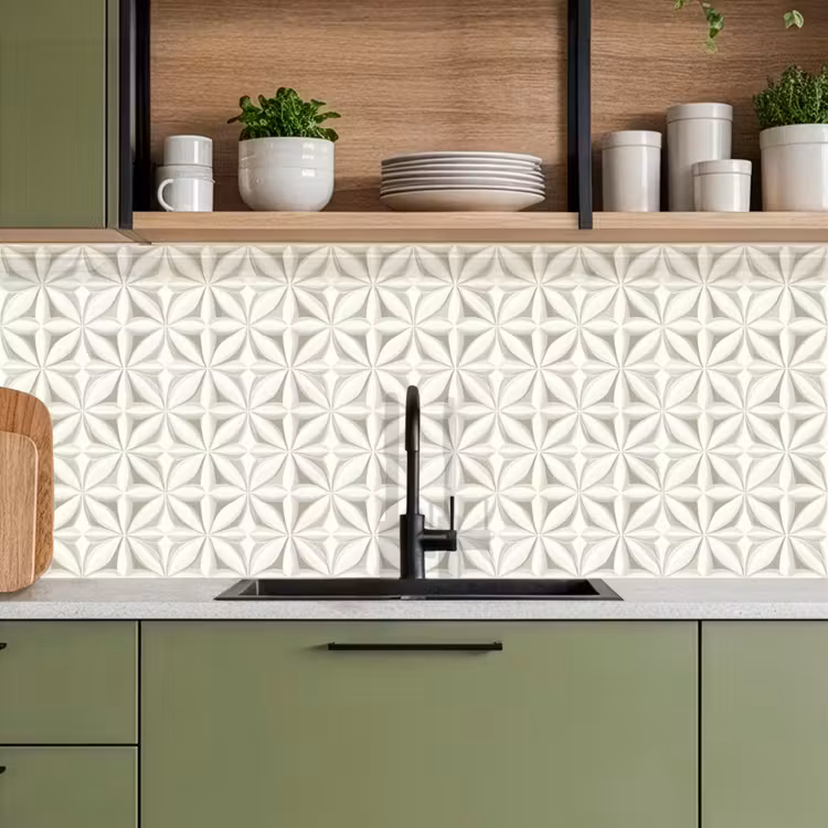 Abstract - Structuur - Grijs - Wit keuken achterwand 2 middel 871 -sfeer3