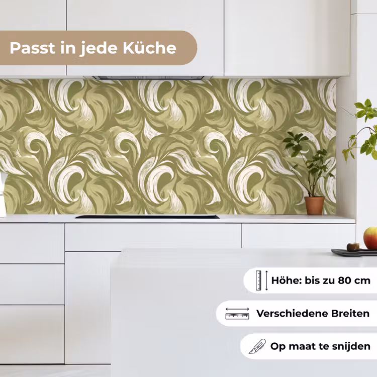 Abstract - Textuur - Groen keuken achterwand 2 middel 871 -sfeer4_DE