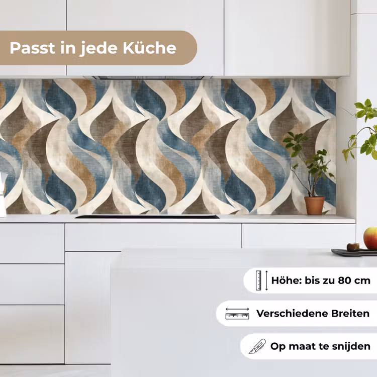 Abstract - Golven - Kleurrijk keuken achterwand 2 middel 871 -sfeer4_DE