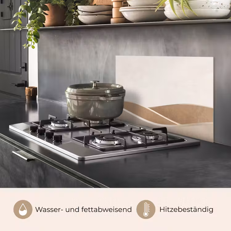 Abstract - Golven - Modern - Beige keuken achterwand spatscherm klein -usp_DE