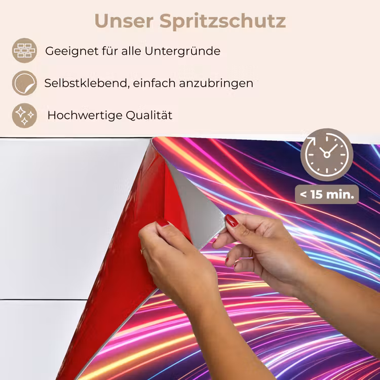 Abstract - Swirl - Futuristic - Neon keuken achterwand spatscherm klein -spatscherm_DE