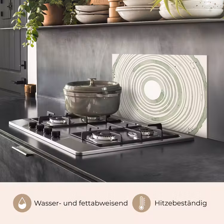 Abstractie - Cirkels - Waterverf - Groen - Modern keuken achterwand spatscherm klein -usp_DE