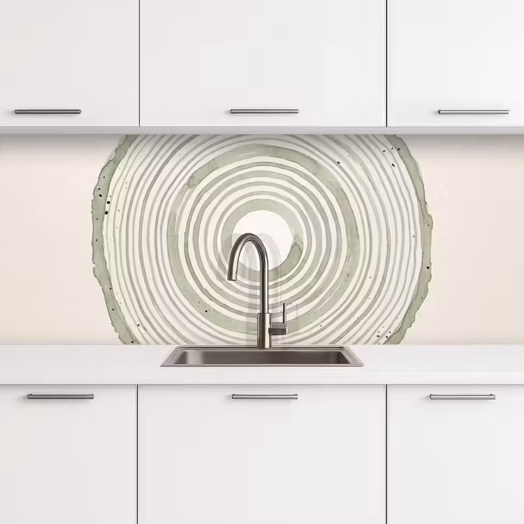 Abstractie - Cirkels - Waterverf - Groen - Modern keuken achterwand 2 middel -3d