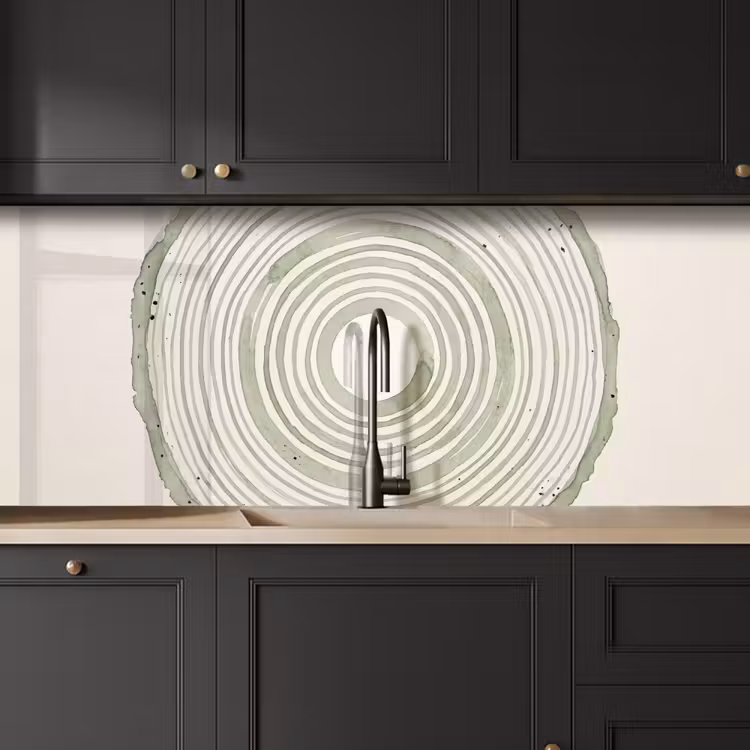 Abstractie - Cirkels - Waterverf - Groen - Modern keuken achterwand 2 middel -sfeer1