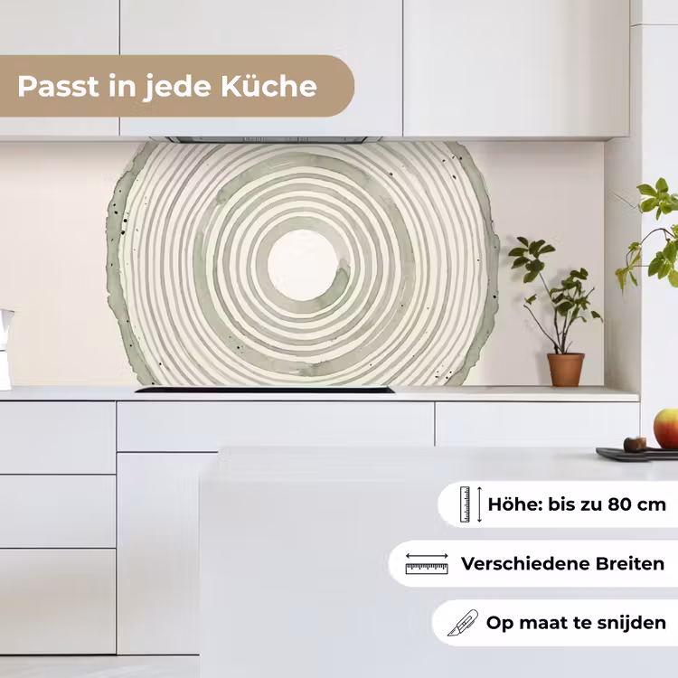Abstractie - Cirkels - Waterverf - Groen - Modern keuken achterwand 2 middel -sfeer4_DE