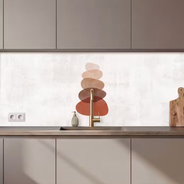 Abstractie - Gestapeld - Balans - Modern - Aardetinten keuken achterwand 2 middel zz_3dshopping