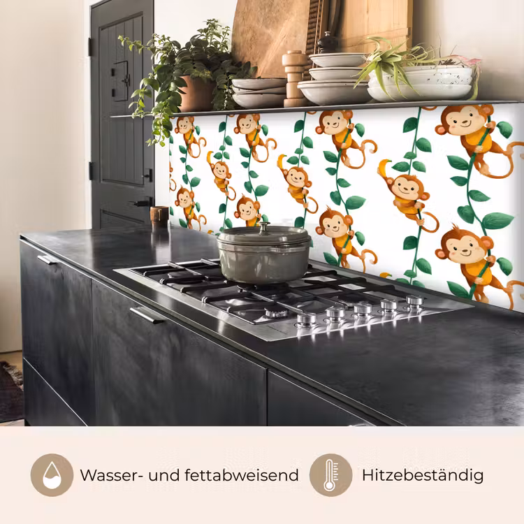 Apen - Lianen - Kleurrijk keuken achterwand 2 middel 871 -usp_DE