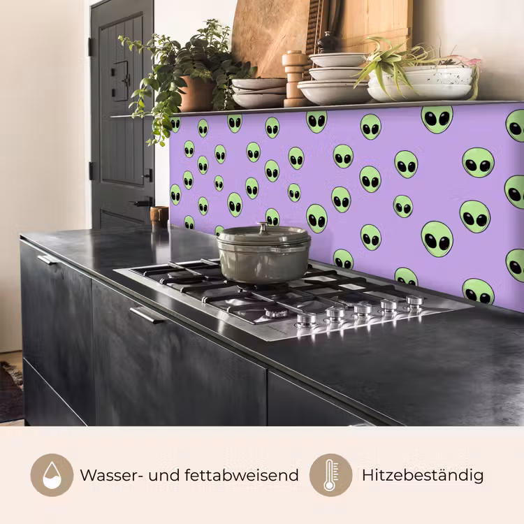 Alien - Retro - Lila keuken achterwand 2 middel 871 -usp_DE