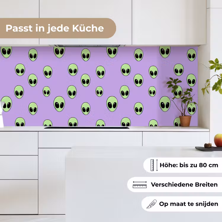 Alien - Retro - Lila keuken achterwand 2 middel 871 -sfeer4_DE