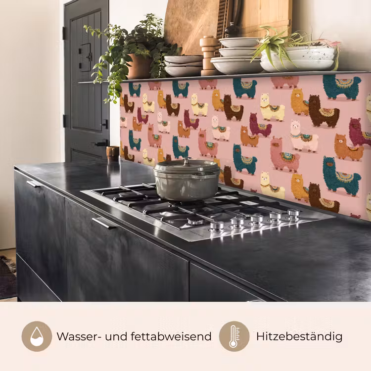 Alpaca's - Patroon - Kleurrijk keuken achterwand 2 middel 871 -usp_DE