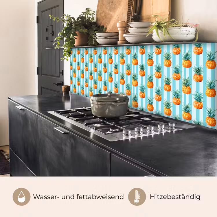 Ananas - Strepen - Groen keuken achterwand 2 middel 871 -usp_DE