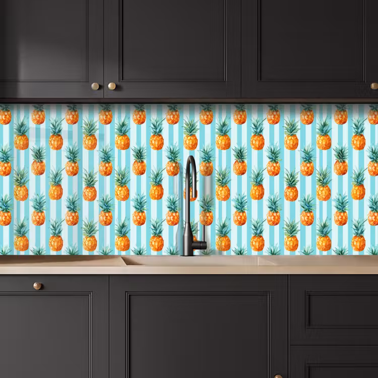 Ananas - Strepen - Groen keuken achterwand 2 middel 871 -sfeer1