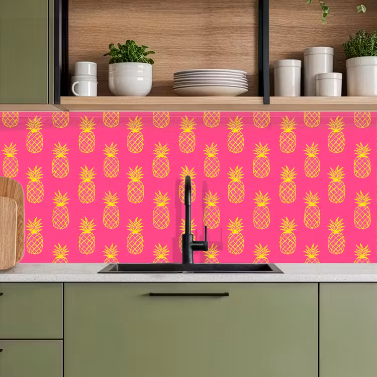 Ananas - Trendy - Roze keuken achterwand 2 middel 871 -sfeer3