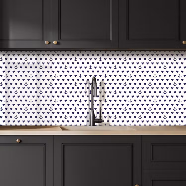 Anker - Hart - Blauw - Wit keuken achterwand 2 middel 871 -sfeer1