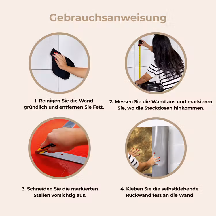 Antiek - Metaallook - Goud keuken achterwand 2 middel 871 -gebruiksaanwijzing_DE