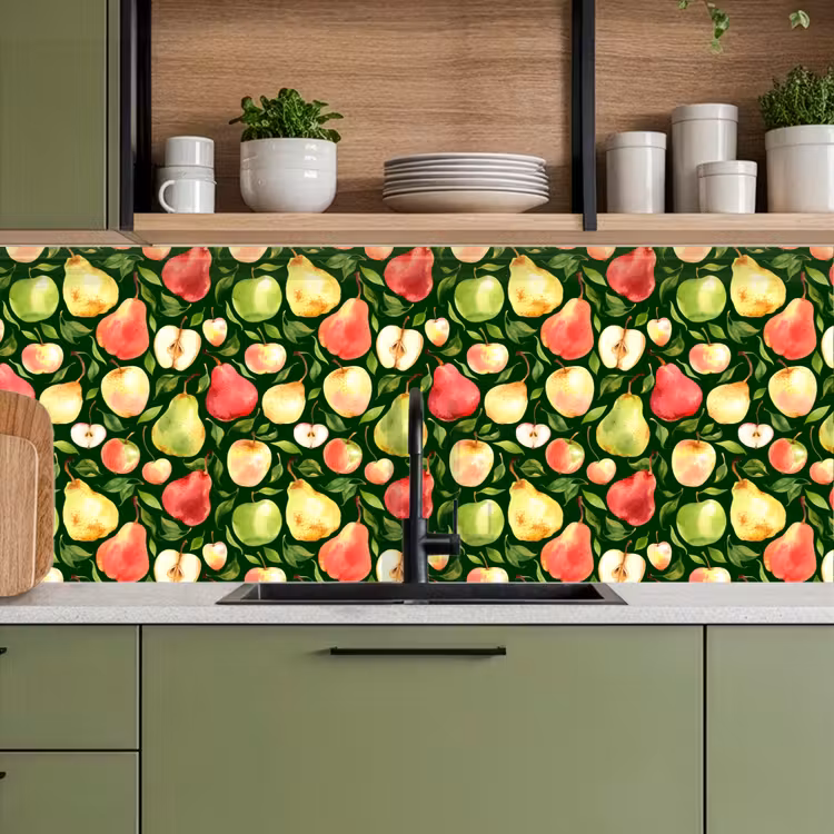Appels - Peren - Fruit - Groen keuken achterwand 2 middel 871 -sfeer3