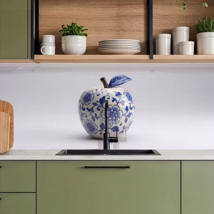 Appel - Blauw - Klassiek keuken achterwand 2 middel -sfeer3