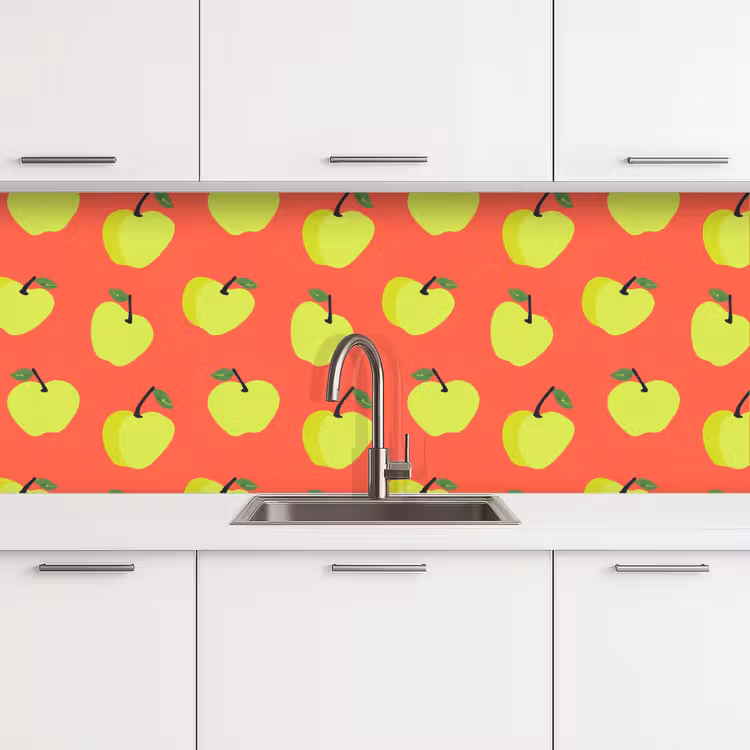 Appels - Modern - Groen keuken achterwand 2 middel 871 -3d