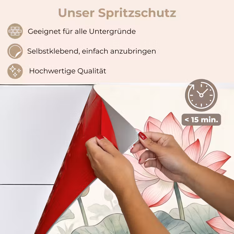 Aquarel - Lotusbloemen - Kleurrijk keuken achterwand spatscherm klein -spatscherm_DE