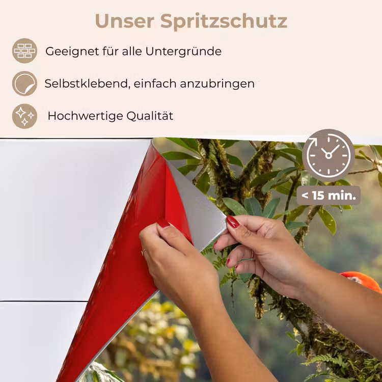 Ara - Jungle - Rood keuken achterwand spatscherm klein -spatscherm_DE